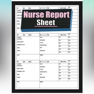 Nurse Report Sheet